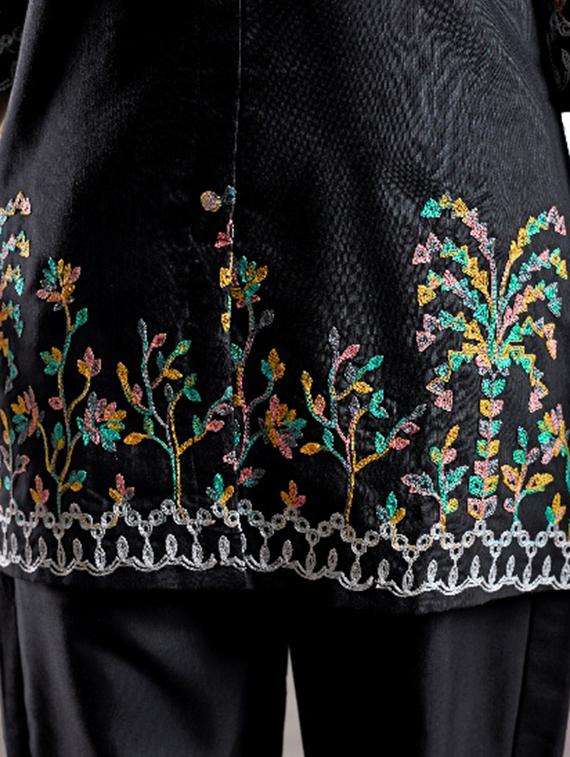 women embroidered three quarter sleeve ethnic co-ord set - 22027379 -  Standard Image - 1