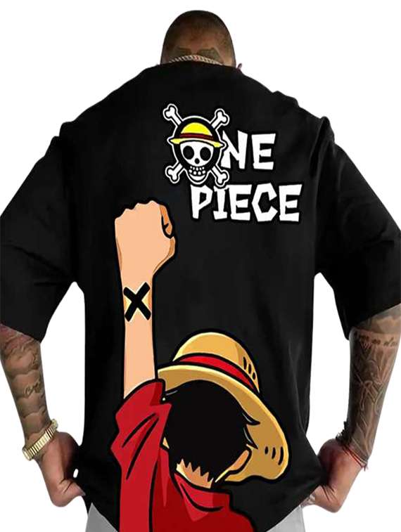 men back print short sleeve oversized t-shirt