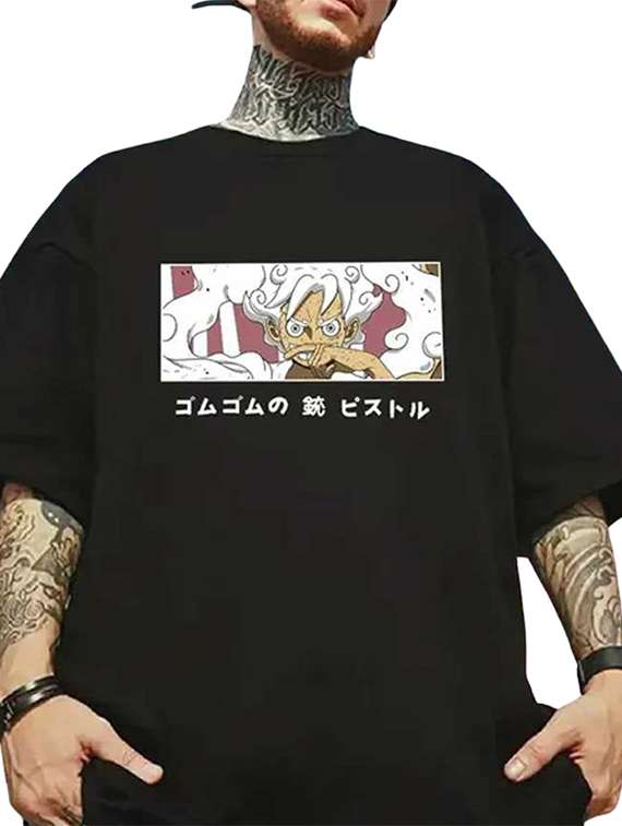 men back & front print short sleeve oversized t-shirt - 22027426 -  Standard Image - 1