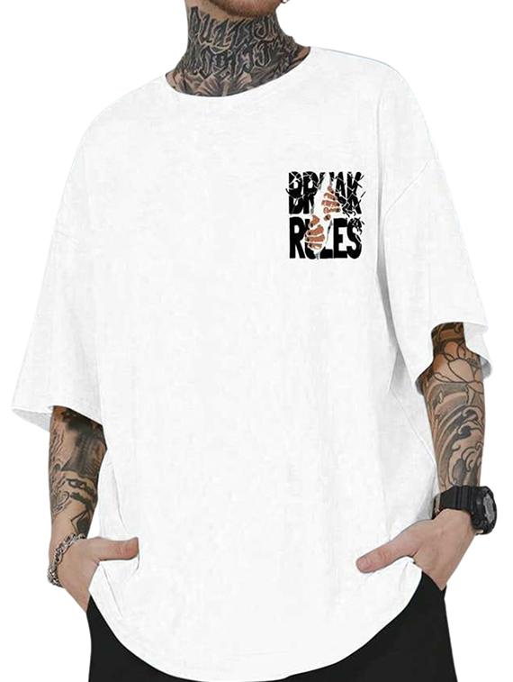 men back & front print short sleeve oversized t-shirt - 22027432 - Standard Image - 1