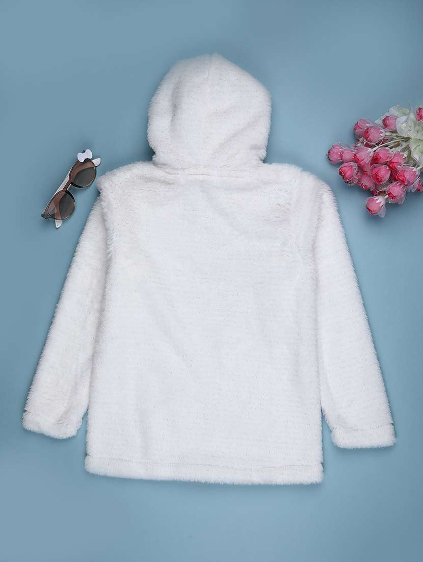 girls solid long sleeve hooded sweatshirt - 22027763 -  Standard Image - 1