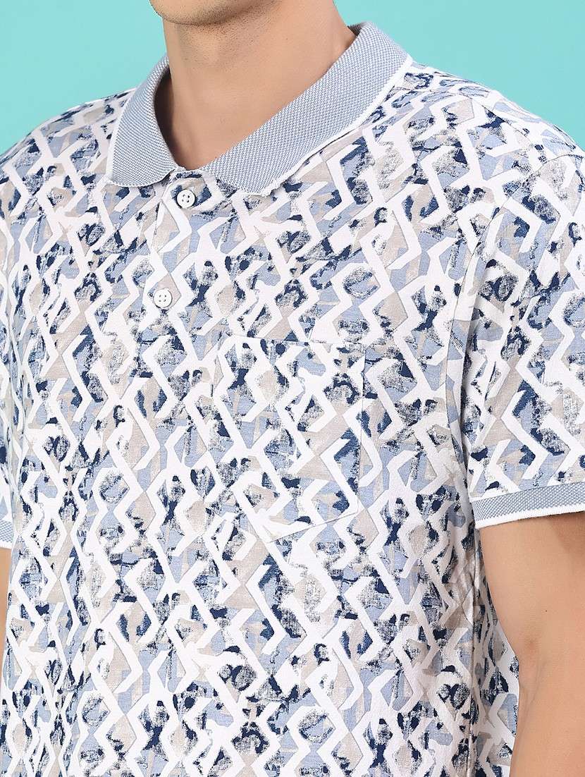men printed short sleeve regular fit polo t-shirt - 22027846 -  Standard Image - 4