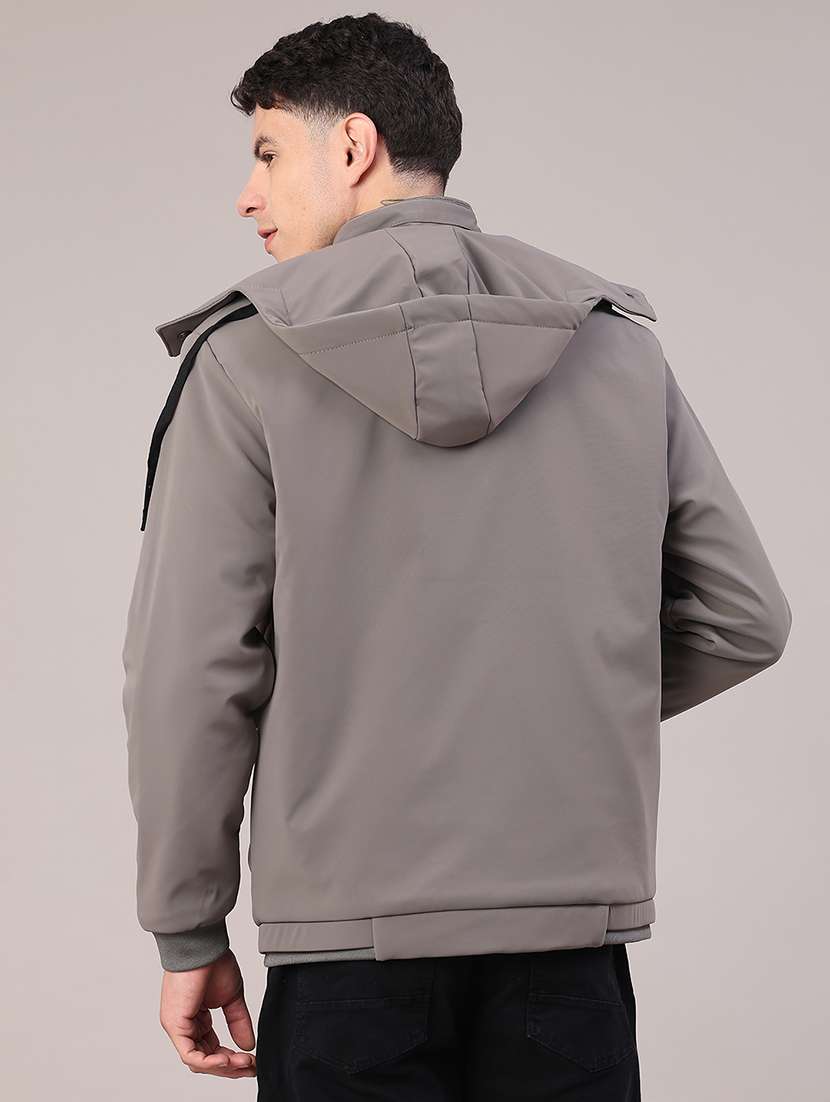 men solid long sleeve hooded quilted jacket - 22027886 -  Standard Image - 4