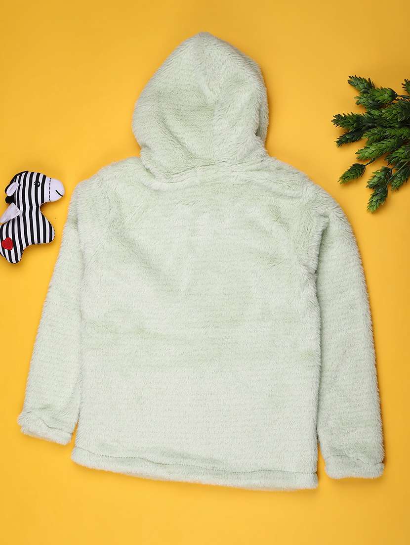 girls solid long sleeve hooded sweatshirt - 22027914 -  Standard Image - 1