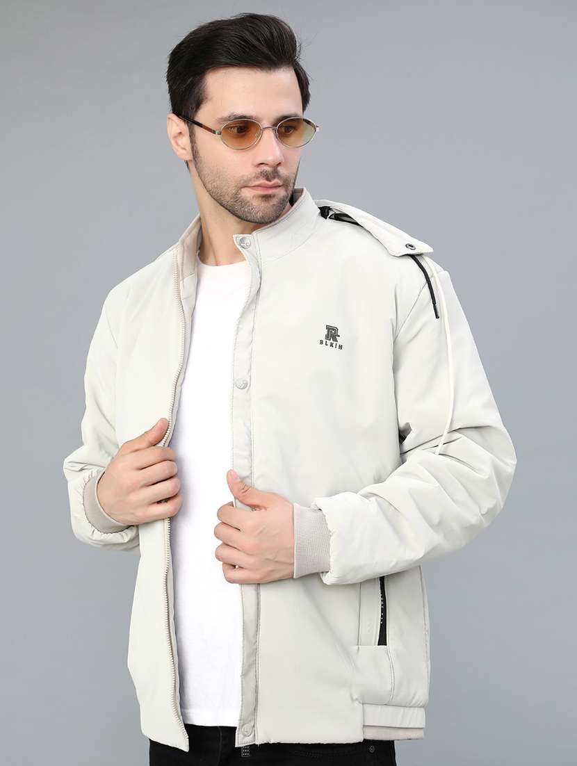 men solid long sleeve lightweight bomber jacket