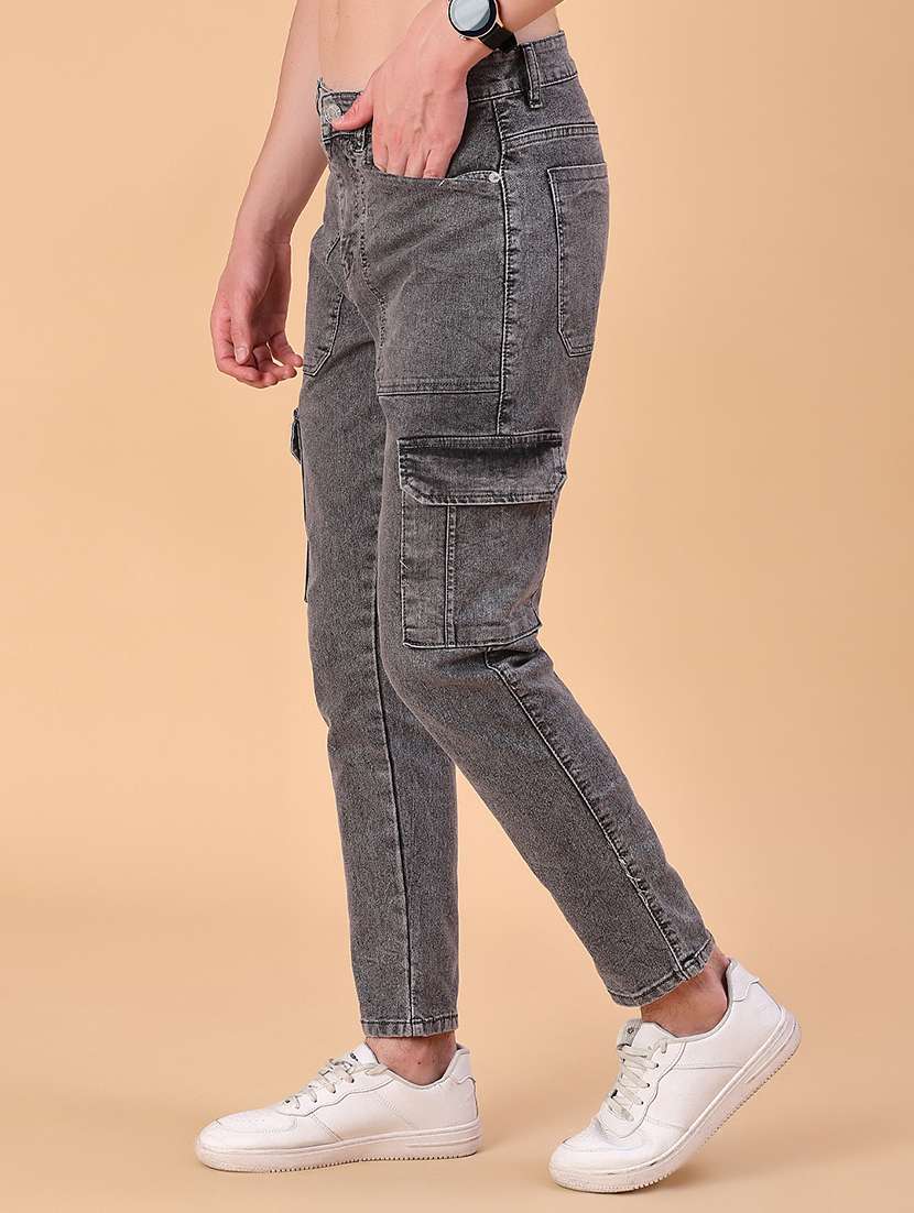 men solid mid rise cargo - 22027932 -  Standard Image - 1