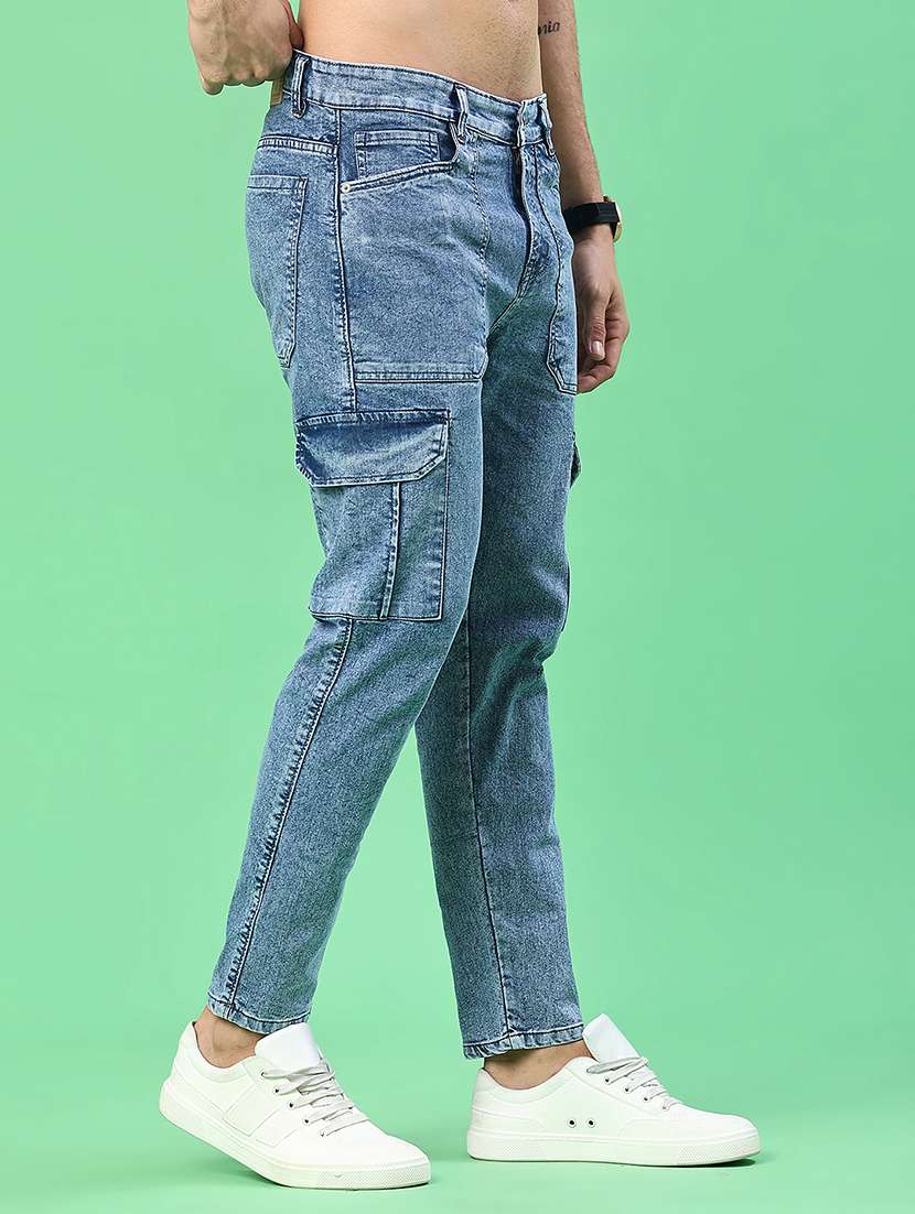 men solid mid rise cargo - 22027933 -  Standard Image - 1