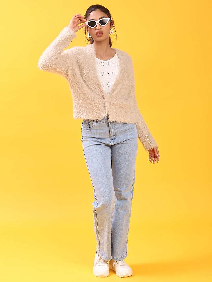 women solid long sleeve cardigan - 22027975 -  Standard Image - 4