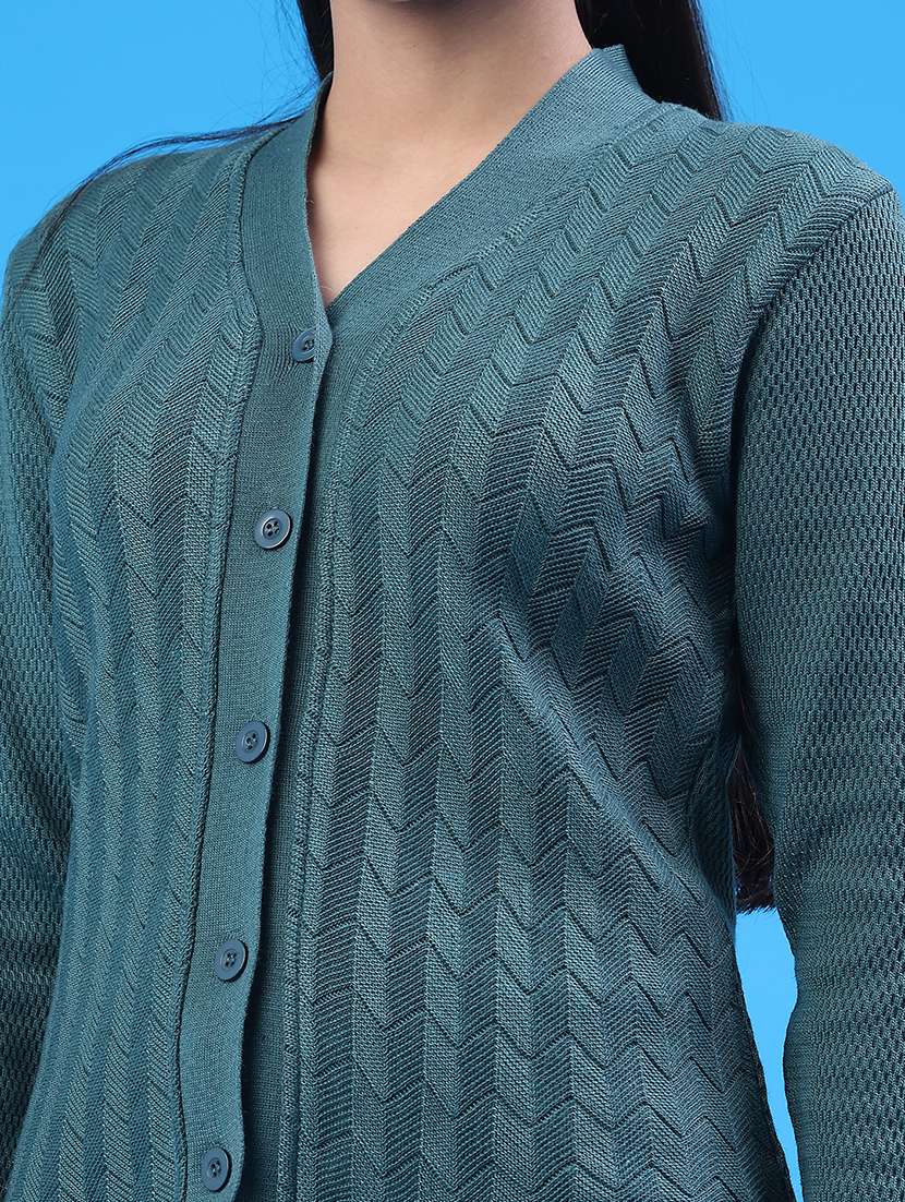 women self design long sleeve cardigan - 22027979 -  Standard Image - 4