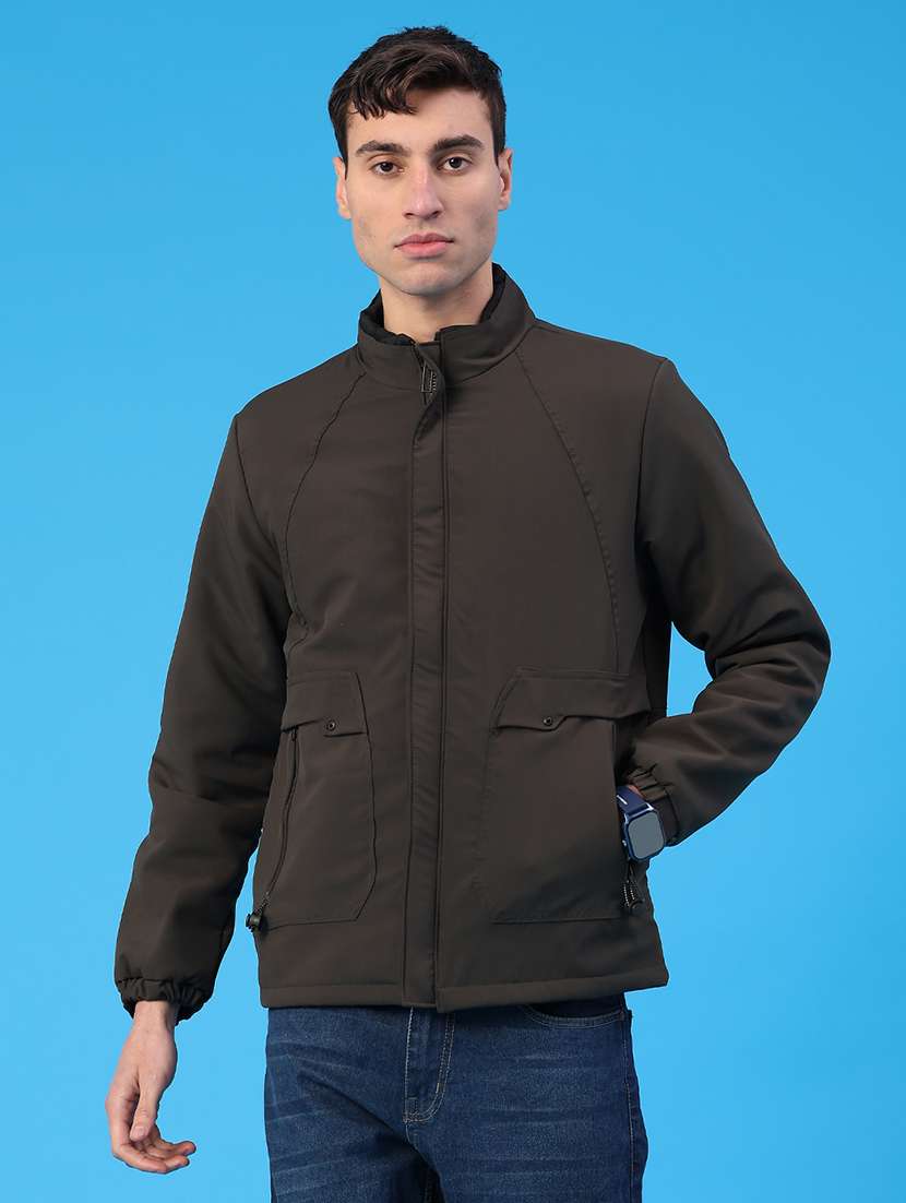 men solid long sleeve bomber jacket - 22027992 -  Standard Image - 1