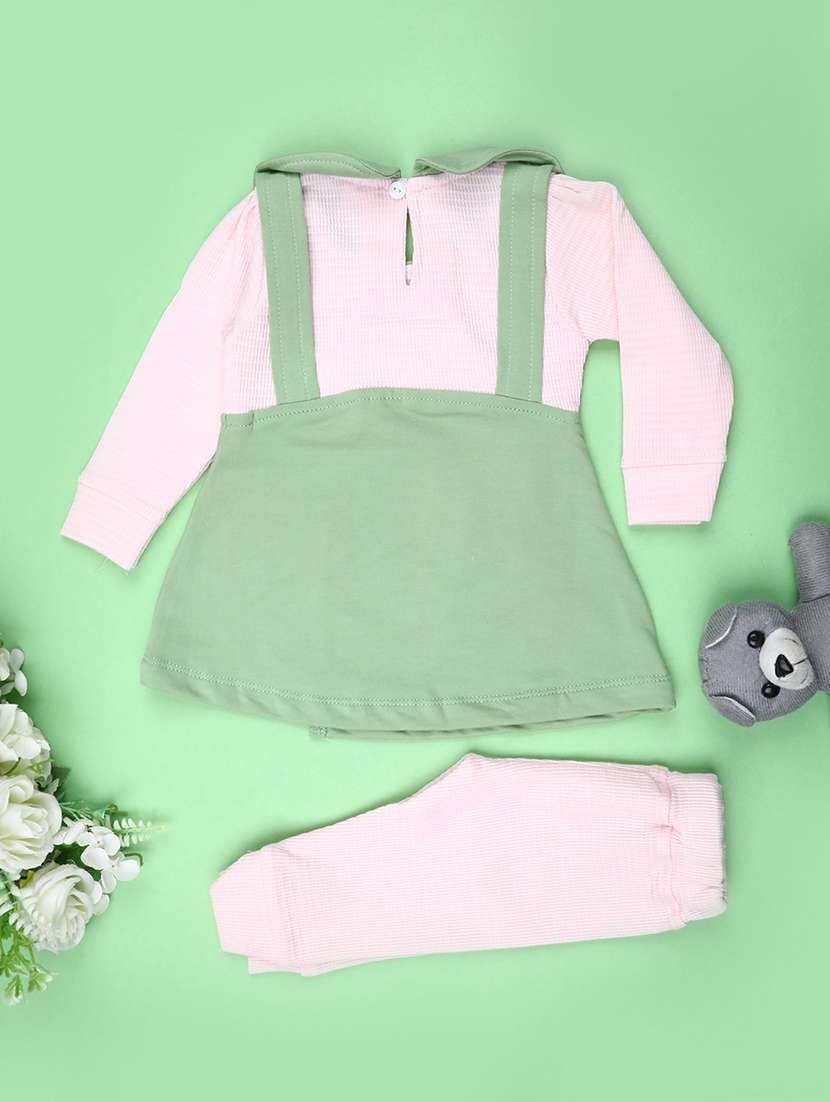 girls solid  round neck full length set - 22028033 -  Standard Image - 1