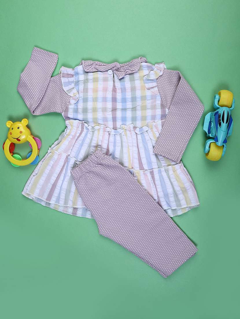 girls printed round neck full length set - 22028034 -  Standard Image - 1