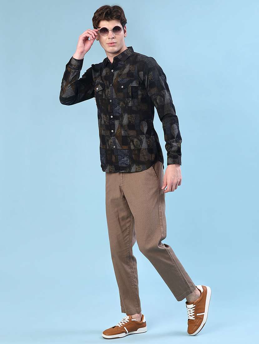 men printed long sleeve regular fit casual shirt - 22028043 -  Standard Image - 4