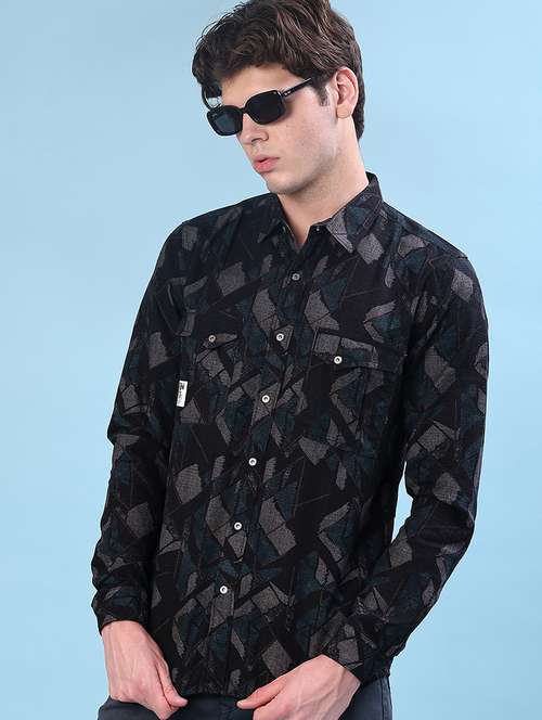 men printed long sleeve regular fit casual shirt - 22028044 -  Standard Image - 0