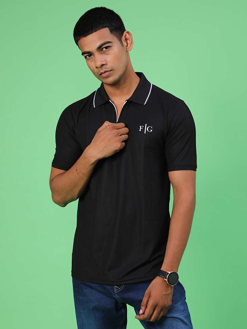 men solid short sleeve regular fit polo t-shirt - 22028048 -  Standard Image - 1