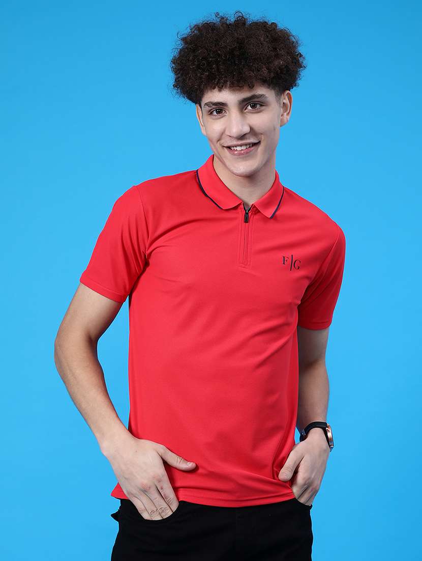men solid short sleeve regular fit polo t-shirt - 22028050 -  Standard Image - 1
