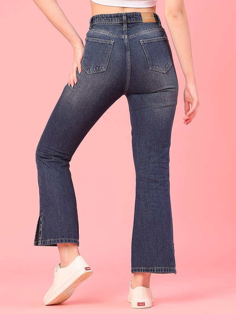 women solid mid rise bootcut jeans - 22028059 -  Standard Image - 4