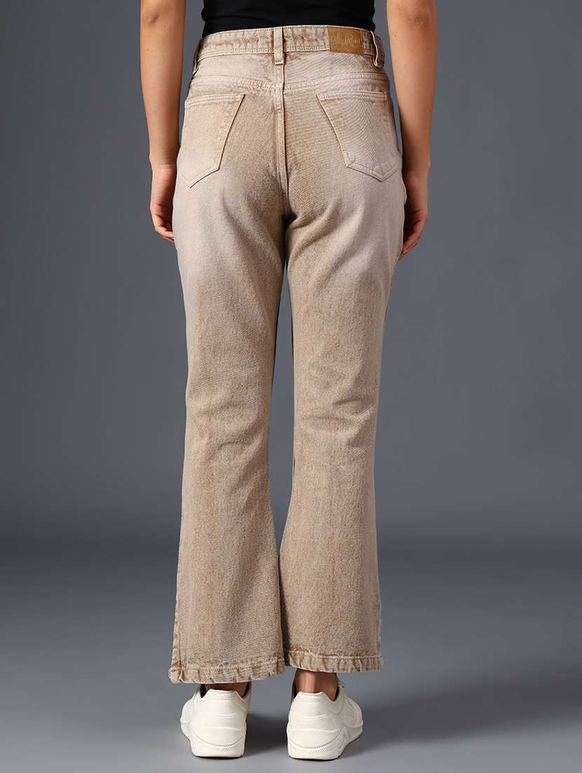 women solid mid rise bootcut jean - 22028060 -  Standard Image - 4