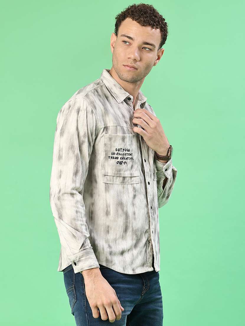 men printed long sleeve regular fit casual shirt - 22028148 -  Standard Image - 1