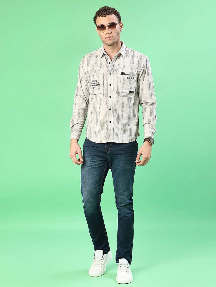 men printed long sleeve regular fit casual shirt - 22028148 -  Standard Image - 4