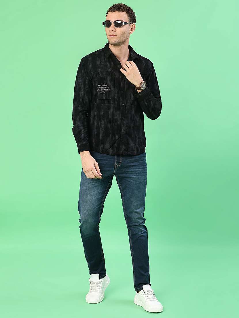 men printed long sleeve regular fit casual shirt - 22028149 -  Standard Image - 4