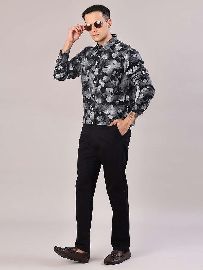 men solid mid rise flat front casual trouser - 22028208 - Standard Image - 4