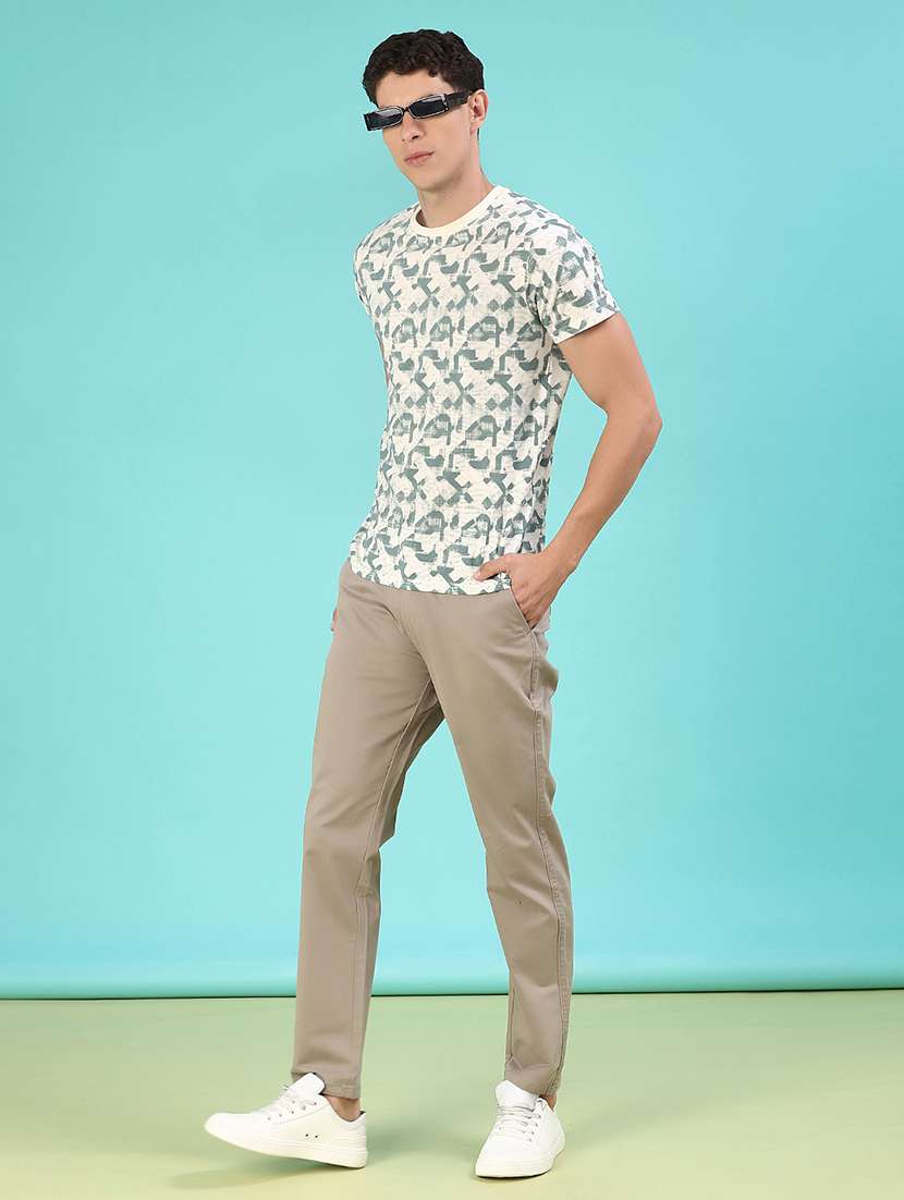 men solid mid rise flat front casual trouser - 22028209 -  Standard Image - 4