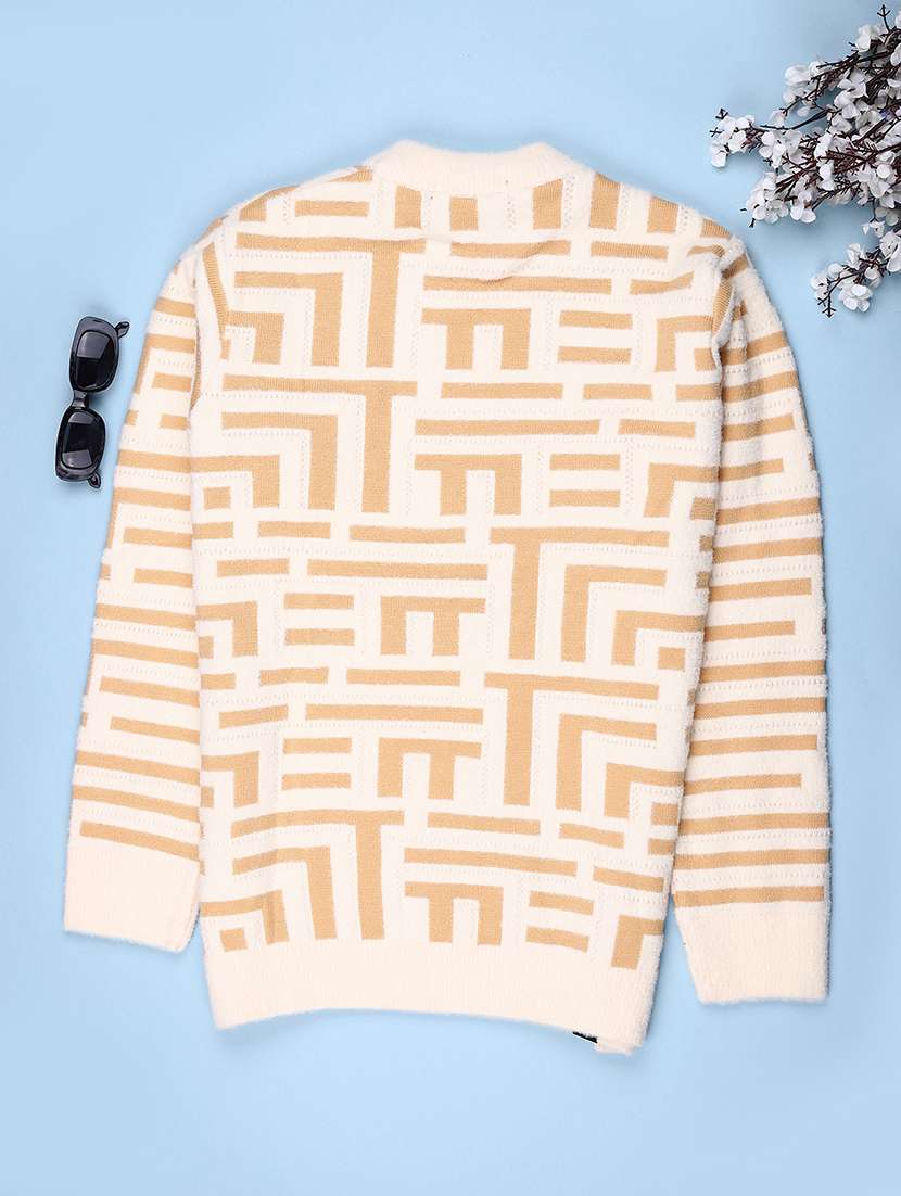 boys self design long sleeve sweater - 22028217 -  Standard Image - 1