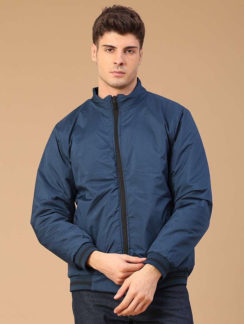 men solid long sleeve reversible bomber jacket - 22028232 -  Standard Image - 1