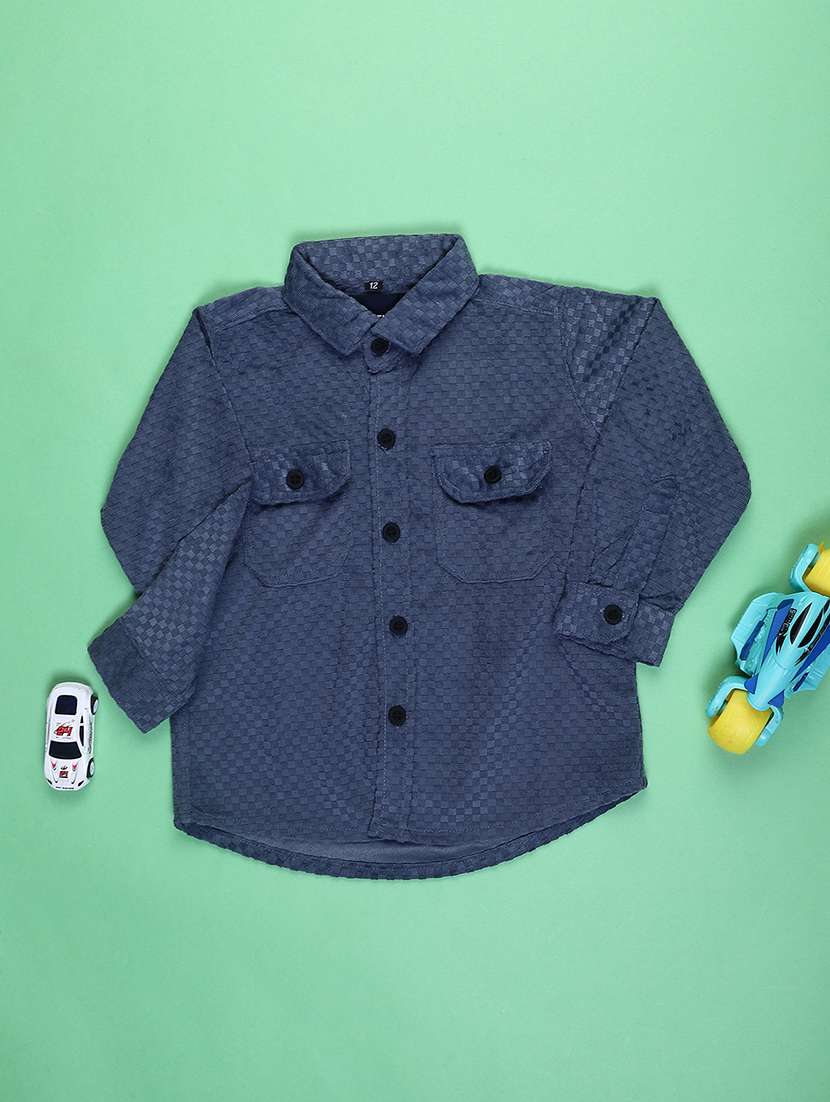 boys self design long sleeve casual shirt
