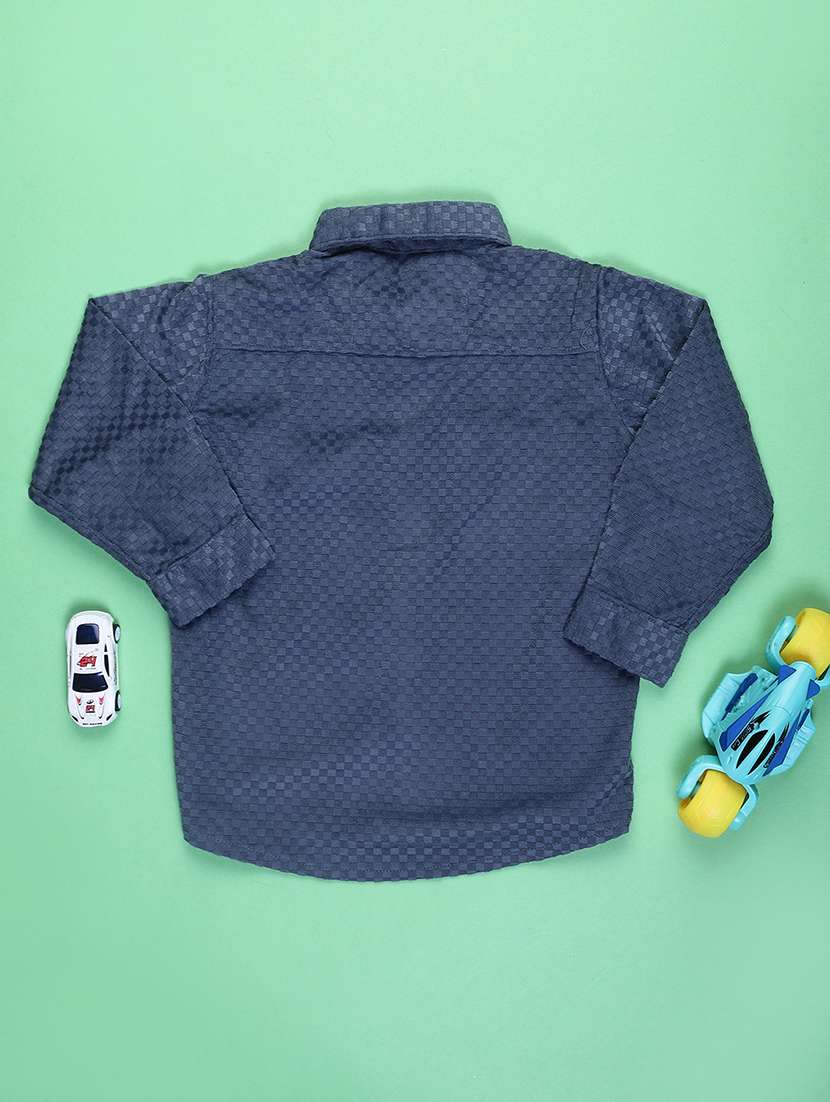 boys self design long sleeve casual shirt - 22028308 -  Standard Image - 1