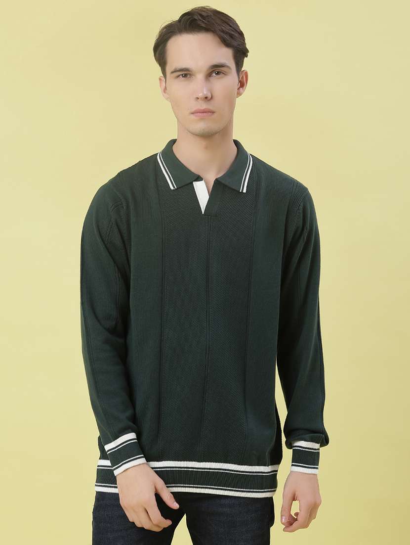men self design long sleeve regular fit pullover  - 22028314 -  Standard Image - 1