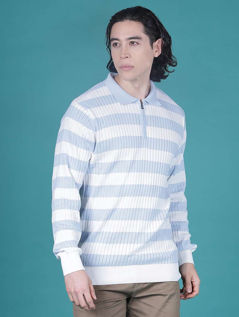 men striped long sleeve regular fit pullover - 22028315 -  Standard Image - 1