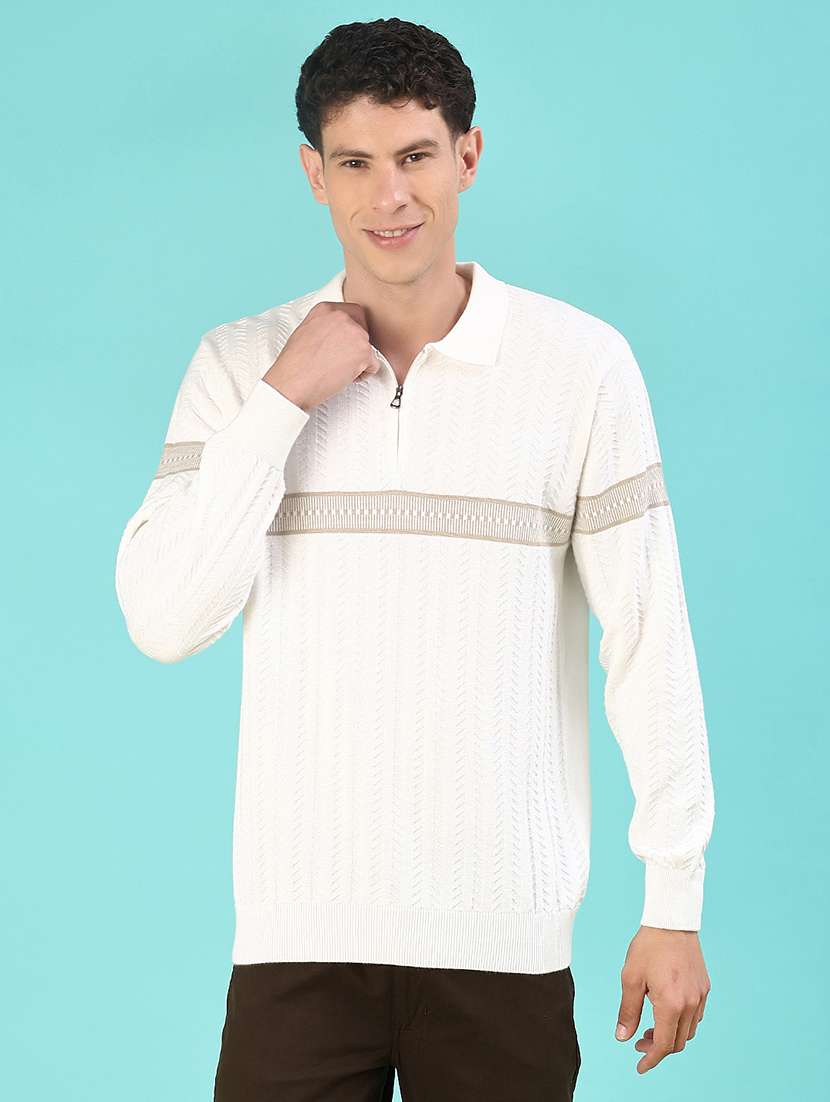 Men Self Design Long Sleeve Regular Fit Pullover - 22028316 -  Standard Image - 1