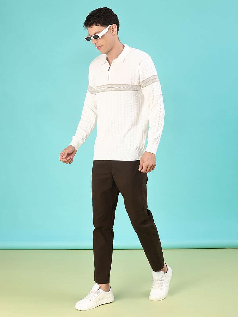 Men Self Design Long Sleeve Regular Fit Pullover - 22028316 -  Standard Image - 4