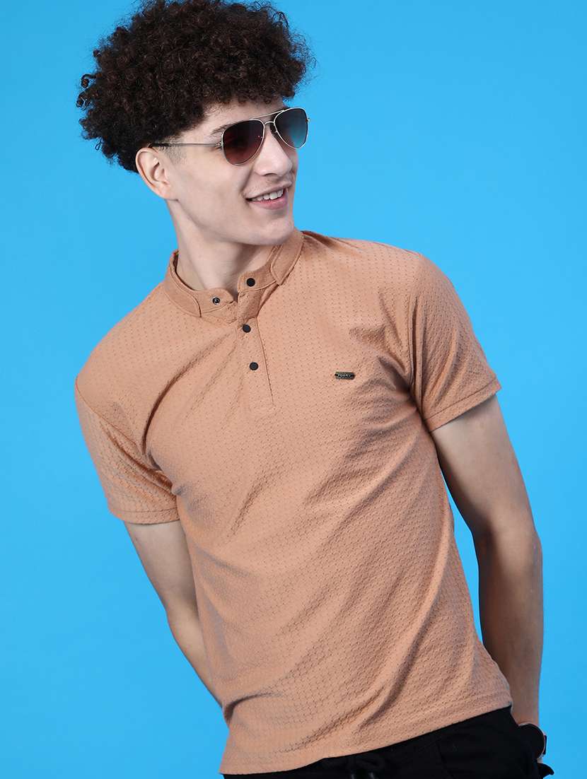 men solid short sleeve regular fit t-shirt