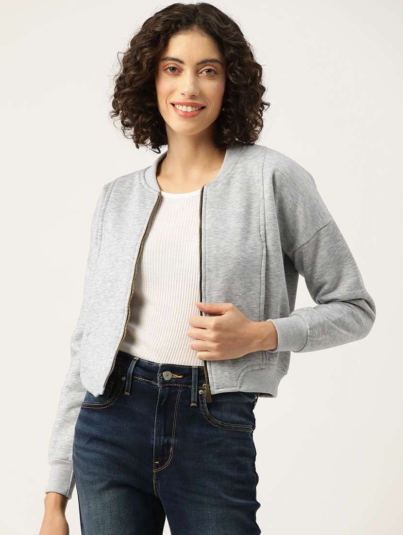 women solid long sleeve regular jacket