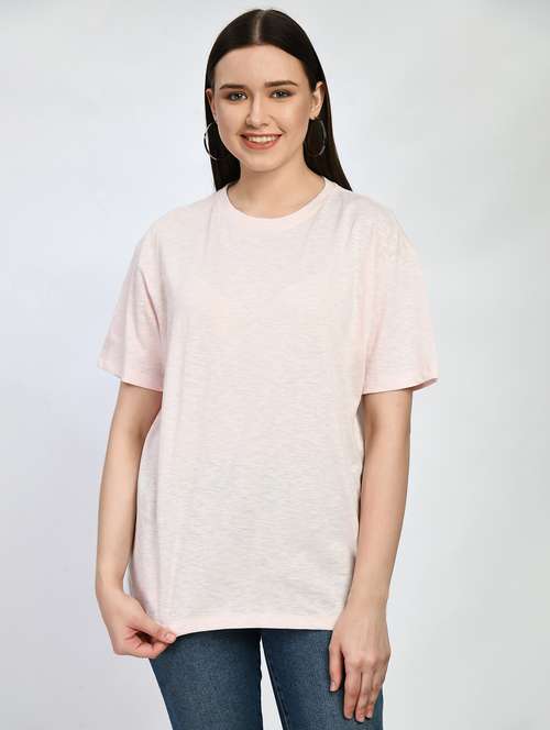 women solid short sleeve oversized t-shirt - 22028367 -  Standard Image - 0