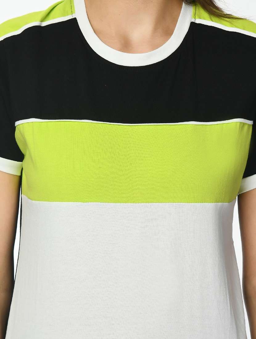 women color blocked short sleeve t-shirt - 22028375 -  Standard Image - 4