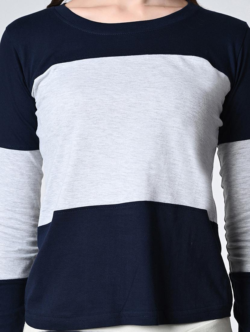 women color blocked long sleeve t-shirt - 22028376 - Standard Image - 4