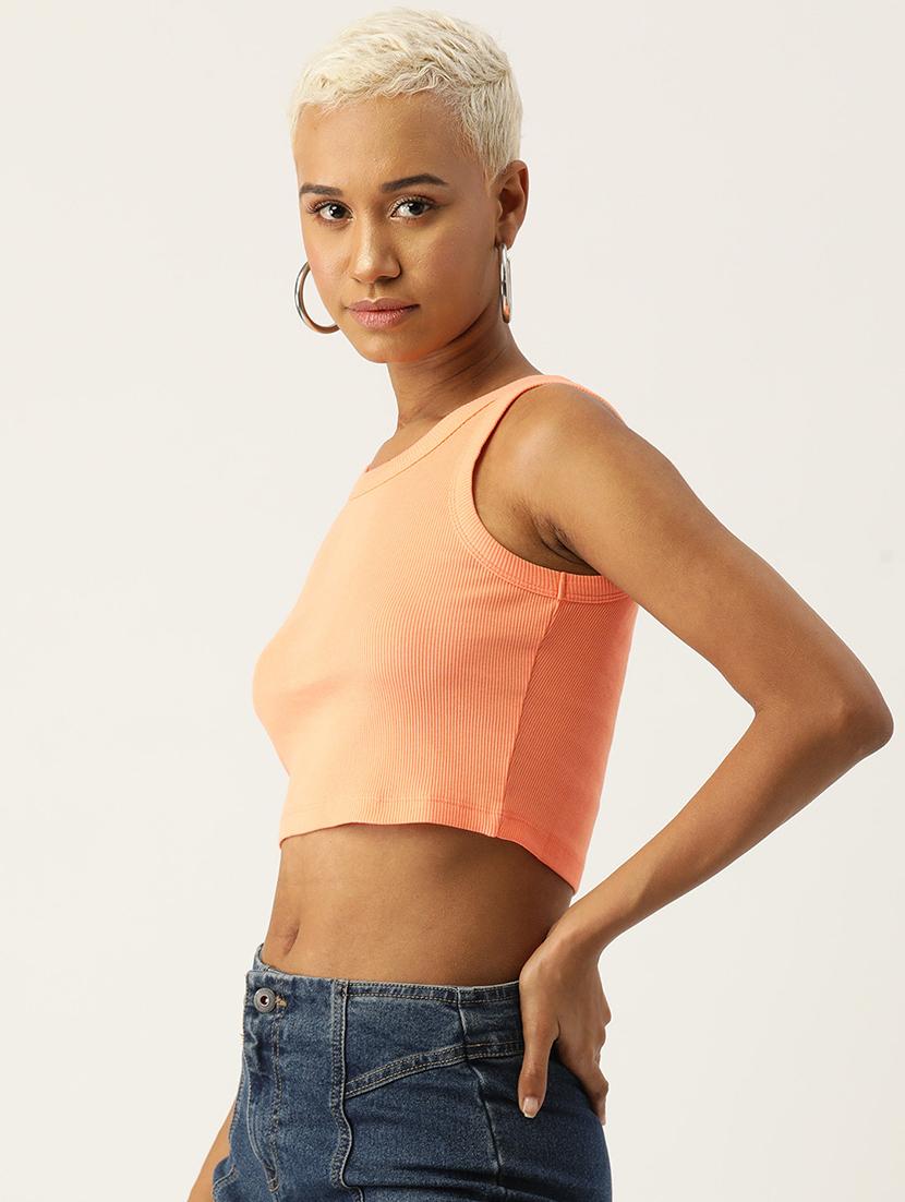 women solid sleeveless tank top - 22028384 - Standard Image - 1