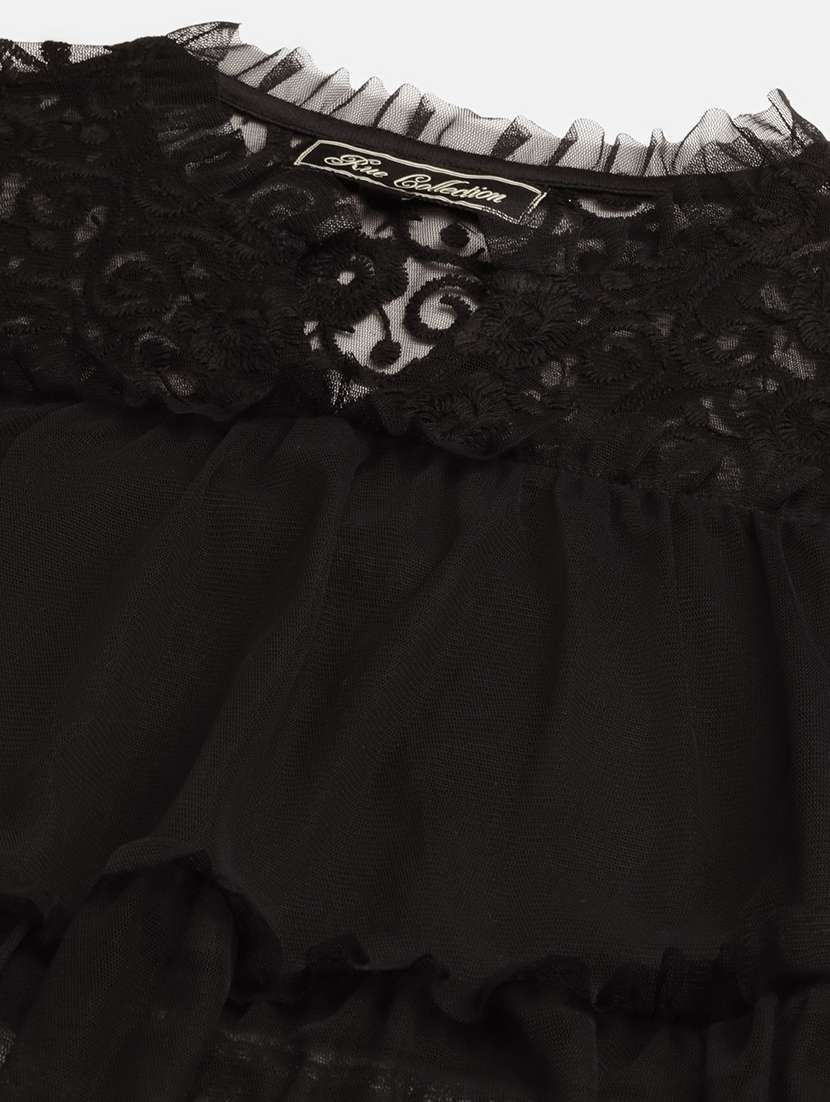 women solid mandarin neck sheer top - 22028397 -  Standard Image - 4