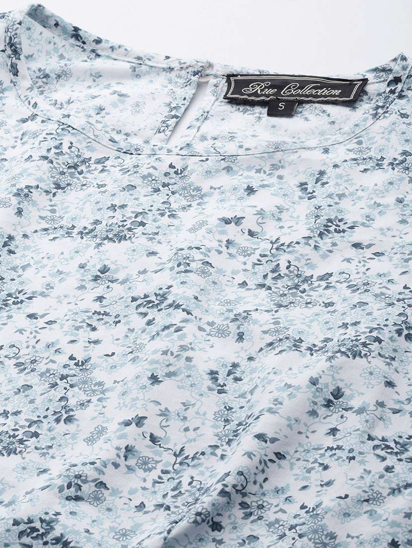 women floral print puff sleeve crop top - 22028401 -  Standard Image - 4