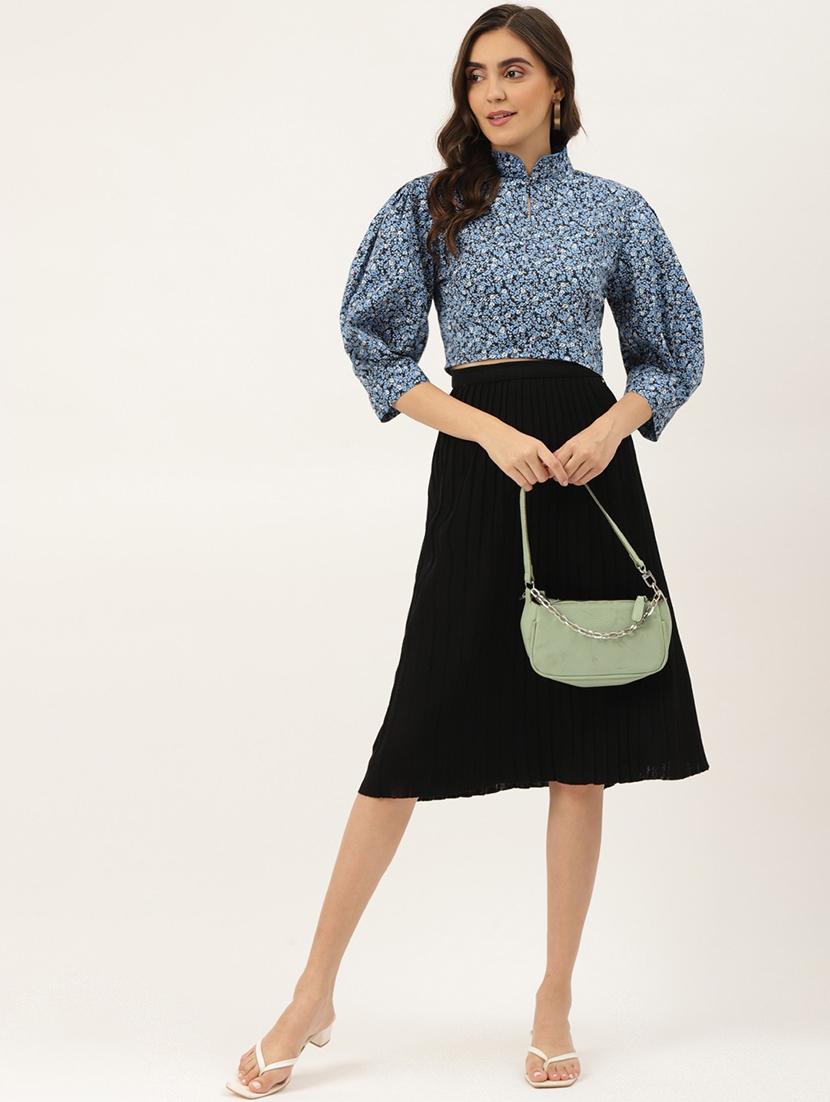 women floral print puff sleeve blouson top - 22028460 - Standard Image - 4