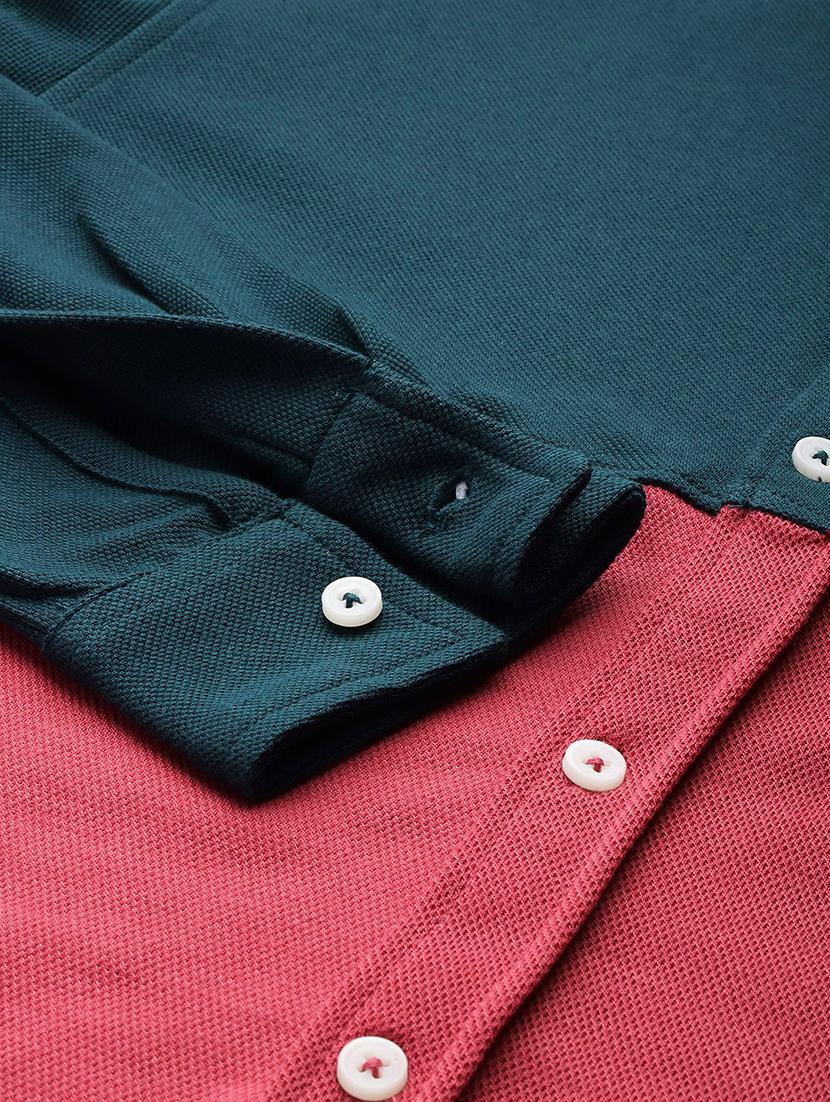 men color block long sleeve regular fit casual shirt - 22028518 - Standard Image - 4