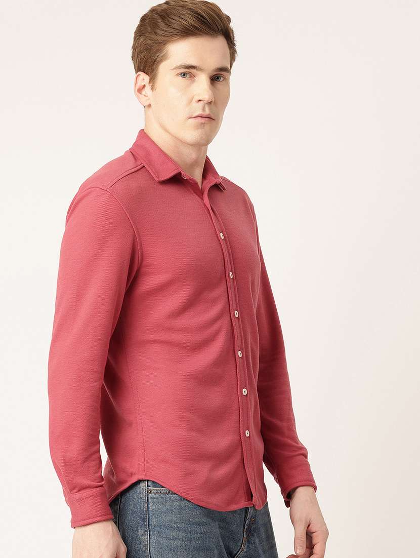 men solid long sleeve regular fit casual shirt - 22028520 - Standard Image - 1