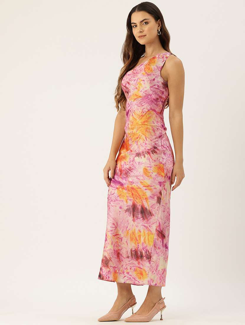 women tie & dye printed single shoulder maxi dress - 22028581 - Standard Image - 1