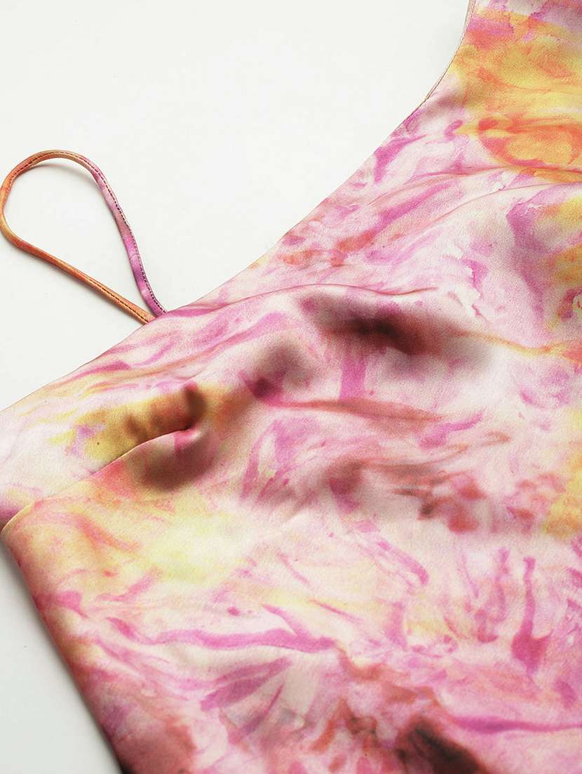 women tie & dye printed single shoulder maxi dress - 22028581 - Standard Image - 4