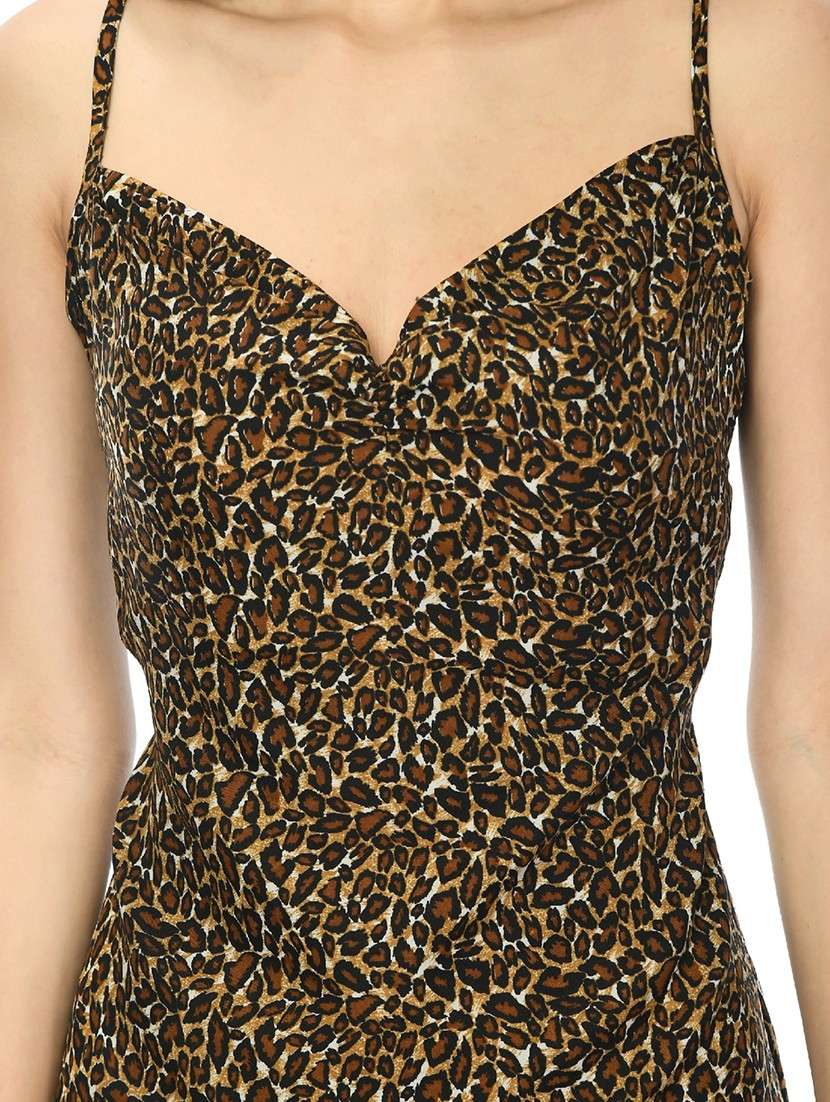 women animal print cowl neck bodycon dress - 22028649 -  Standard Image - 4