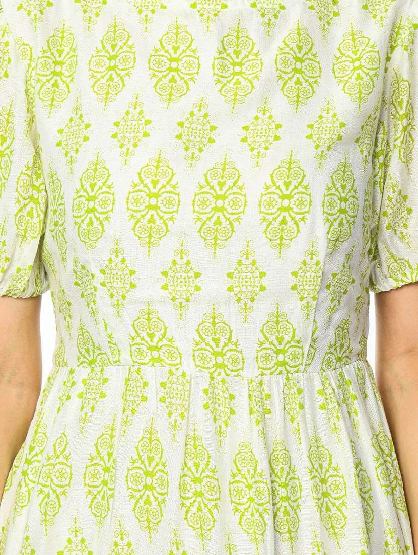 women printed puff sleeve tiered dress - 22028661 -  Standard Image - 4